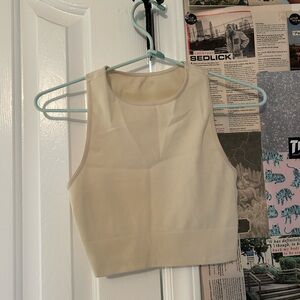 DSG Tan Sleeveless Fitted Crop Tank Top